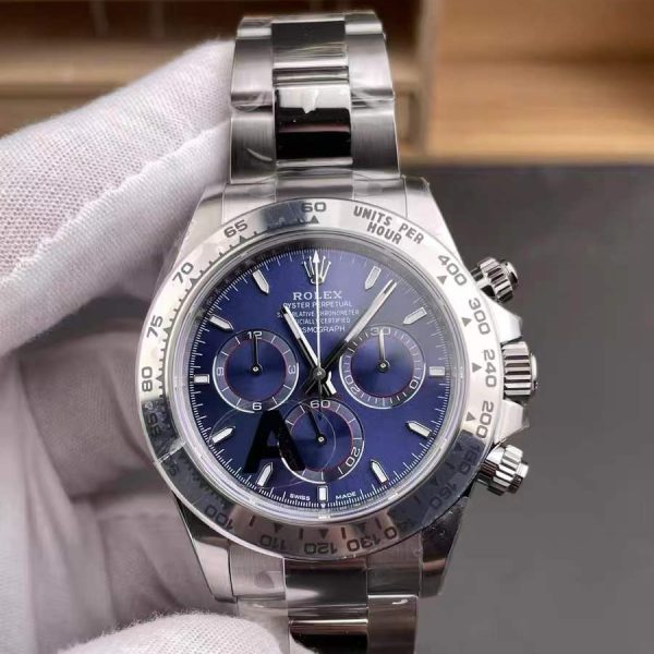 VS Factory Rolex Cosmograph Daytona 40mm Blue Dial White Gold (126509) — detail view 1