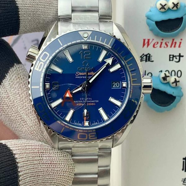 VS Factory Omega Seamaster Planet Ocean 600M GMT Blue Dial (215.30.44.22.03.001) — front product view