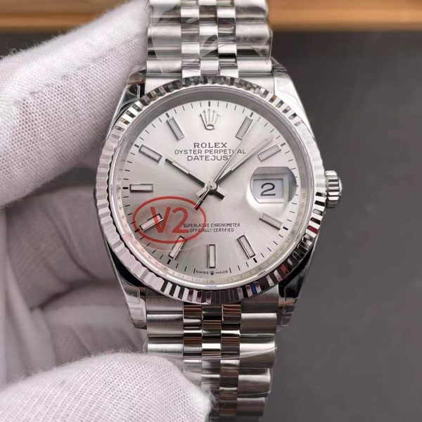 VS Factory Rolex Datejust 36 Silver Dial (126234) — front product view