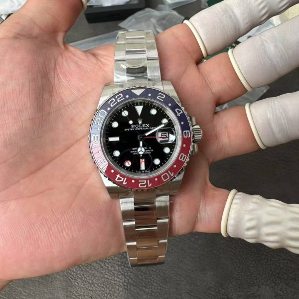 VS Factory Rolex GMT-Master II “Pepsi” Red/Blue Ceramic Bezel Oyster Bracelet (126710blro) — front product view