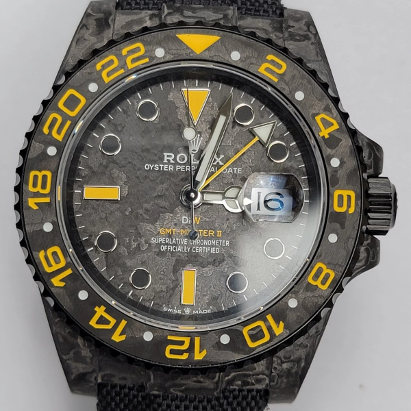 VS Factory Rolex GMT-Master II “DiW Carbon Yellow” Forged Carbon Fiber (Custom Edition) — detail view 1