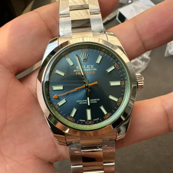 Rolex Milgauss 116400GV VSF Replica Watch — 40mm, Blue Dial, Green Sapphire, VS3131