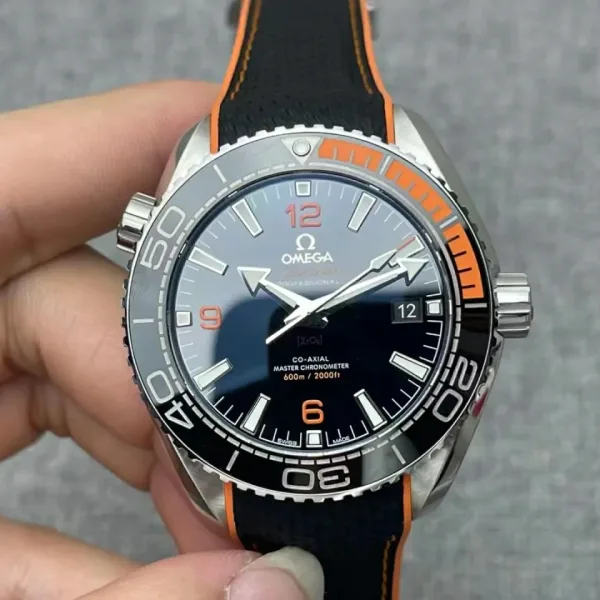 Omega Seamaster Planet Ocean Quarter Orange VSF Replica Watch — 43.5mm, Black/Orange, Nylon, DD8900