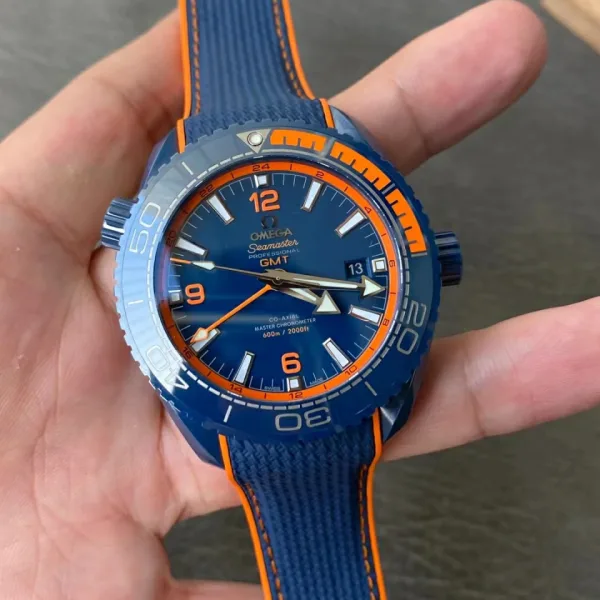 Omega Seamaster Planet Ocean Big Blue VSF Replica Watch — 45.5mm, Blue Ceramic, Rubber, DD8906