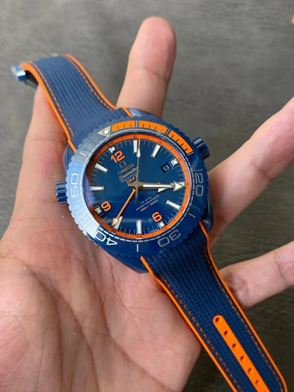Omega Seamaster Planet Ocean Big Blue VSF Replica Watch — 45.5mm, Blue Ceramic, Rubber, DD8906 - Image 3