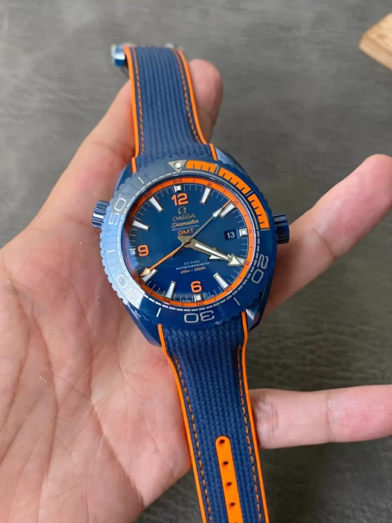 Omega Seamaster Planet Ocean Big Blue VSF Replica Watch — 45.5mm, Blue Ceramic, Rubber, DD8906 - Image 4