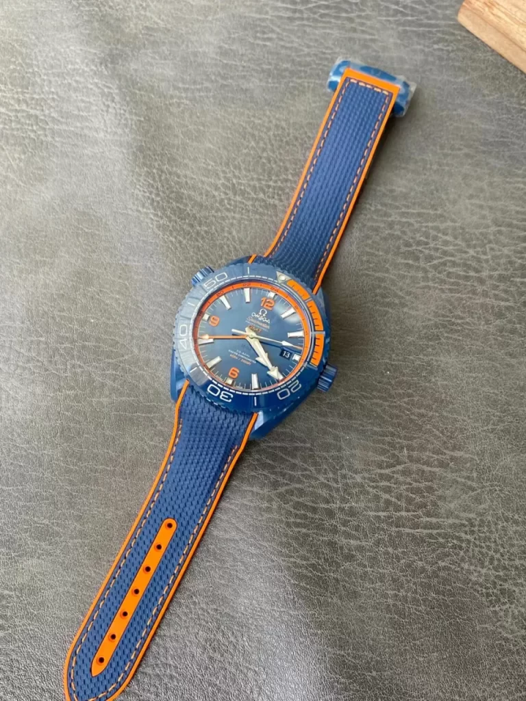 Omega Seamaster Planet Ocean Big Blue VSF Replica Watch — 45.5mm, Blue Ceramic, Rubber, DD8906 - Image 5