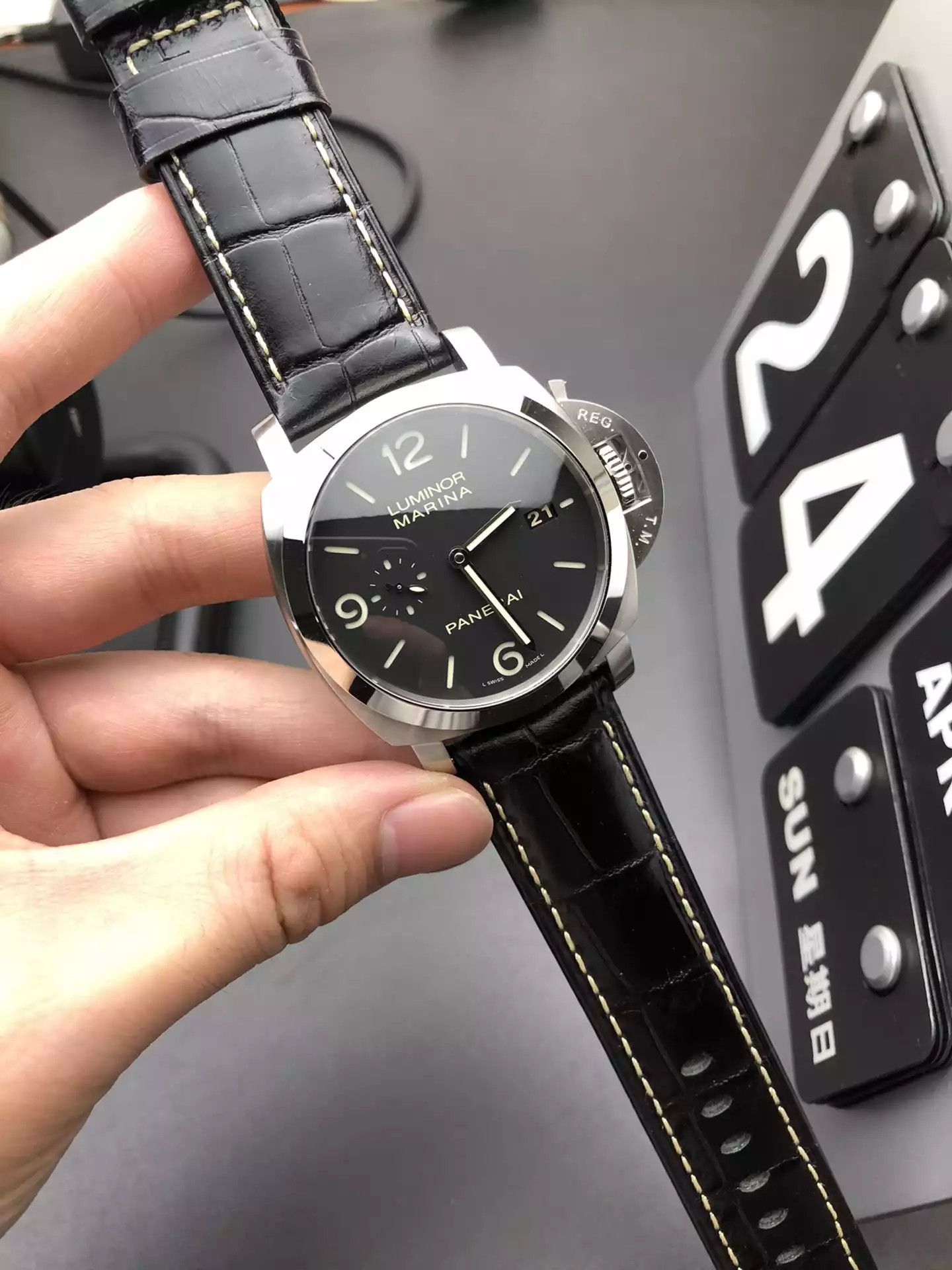 Panerai Luminor PAM00312 VSF Replica Watch — 44mm, Black Dial, Leather, P.9000 - Image 3