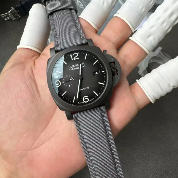 Panerai Luminor BiTempo PAM01467 VSF Replica Watch — 44mm, Gray Ombre Dial, Nylon, P.9010-Style GMT