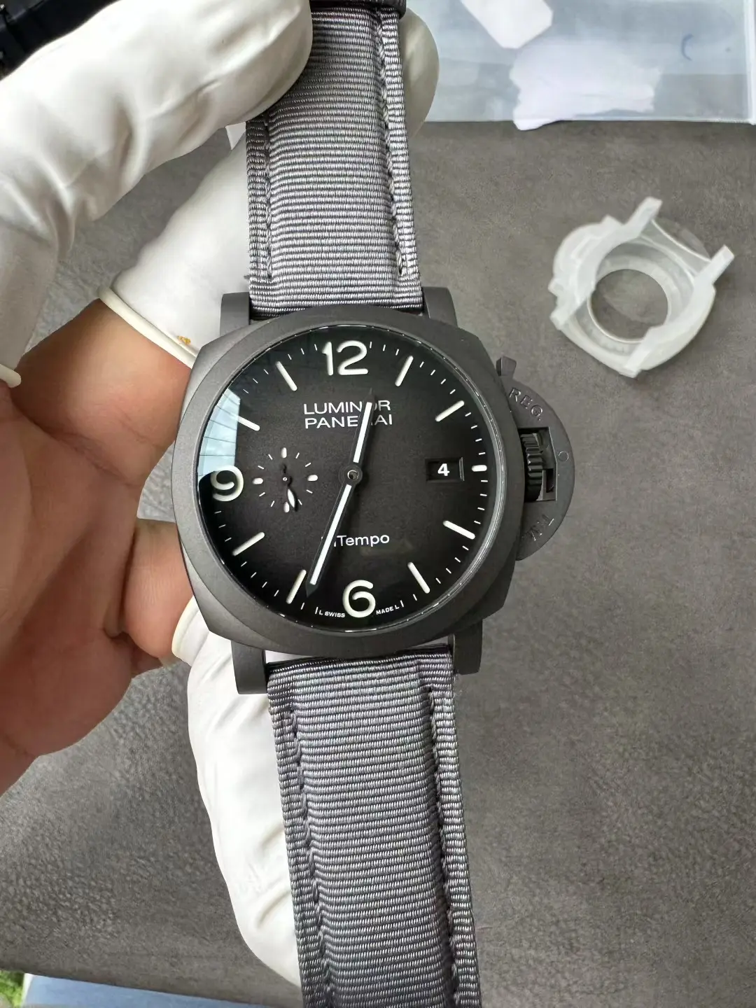 Panerai Luminor BiTempo PAM01467 VSF Replica Watch — 44mm, Gray Ombre Dial, Nylon, P.9010-Style GMT - Image 2