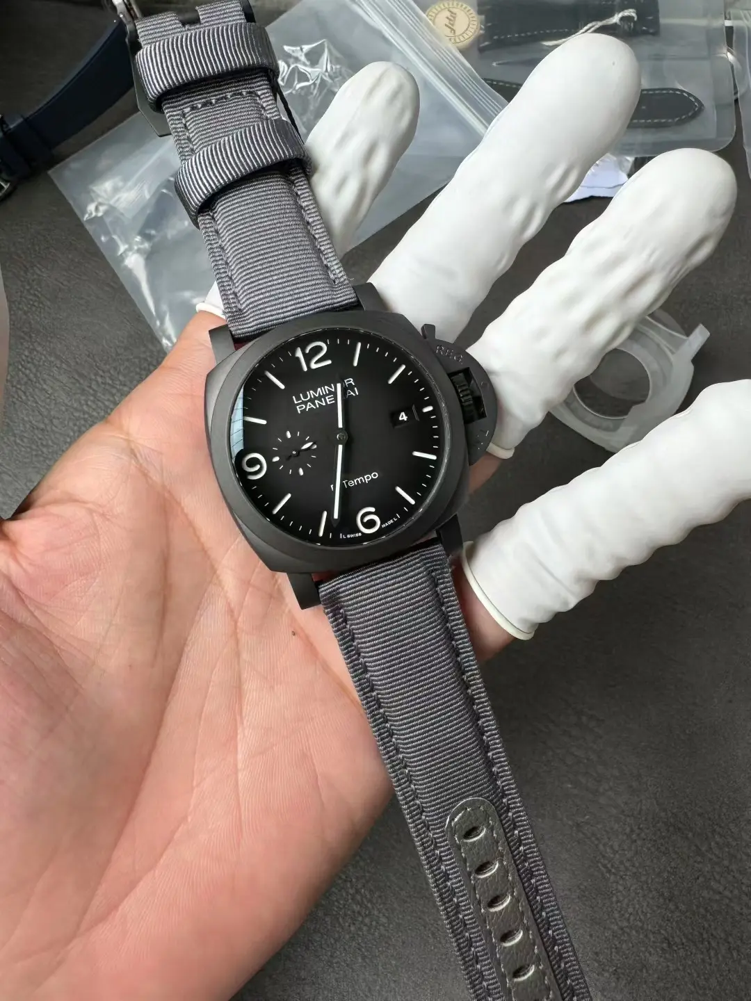 Panerai Luminor BiTempo PAM01467 VSF Replica Watch — 44mm, Gray Ombre Dial, Nylon, P.9010-Style GMT - Image 4