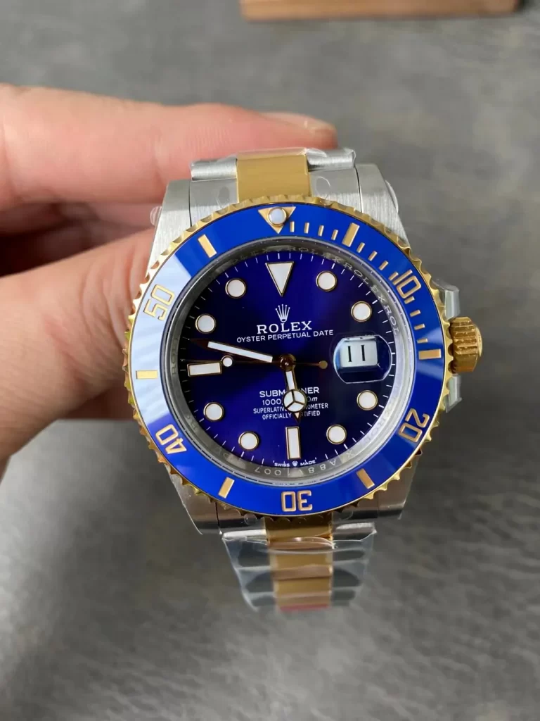 Rolex Submariner 116613LB VSF Replica Watch — 40mm, Blue Dial, Blue Ceramic, Two-Tone, DD3135 - Image 4