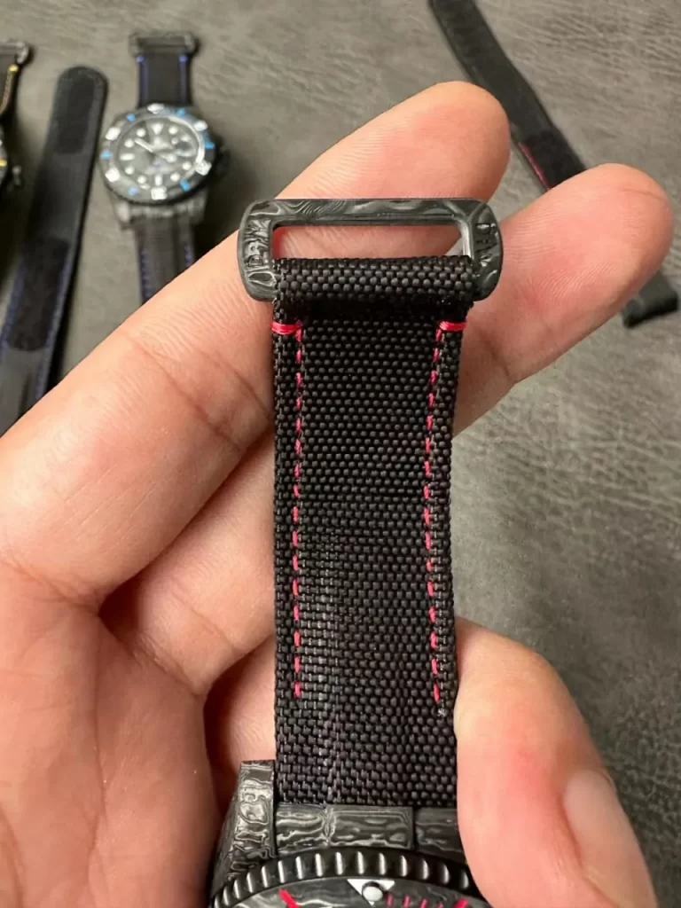Rolex Submariner VSF Replica Watch — Forged Carbon Dial, Nylon, DiW Carbon Red Element, DD3135 - Image 8