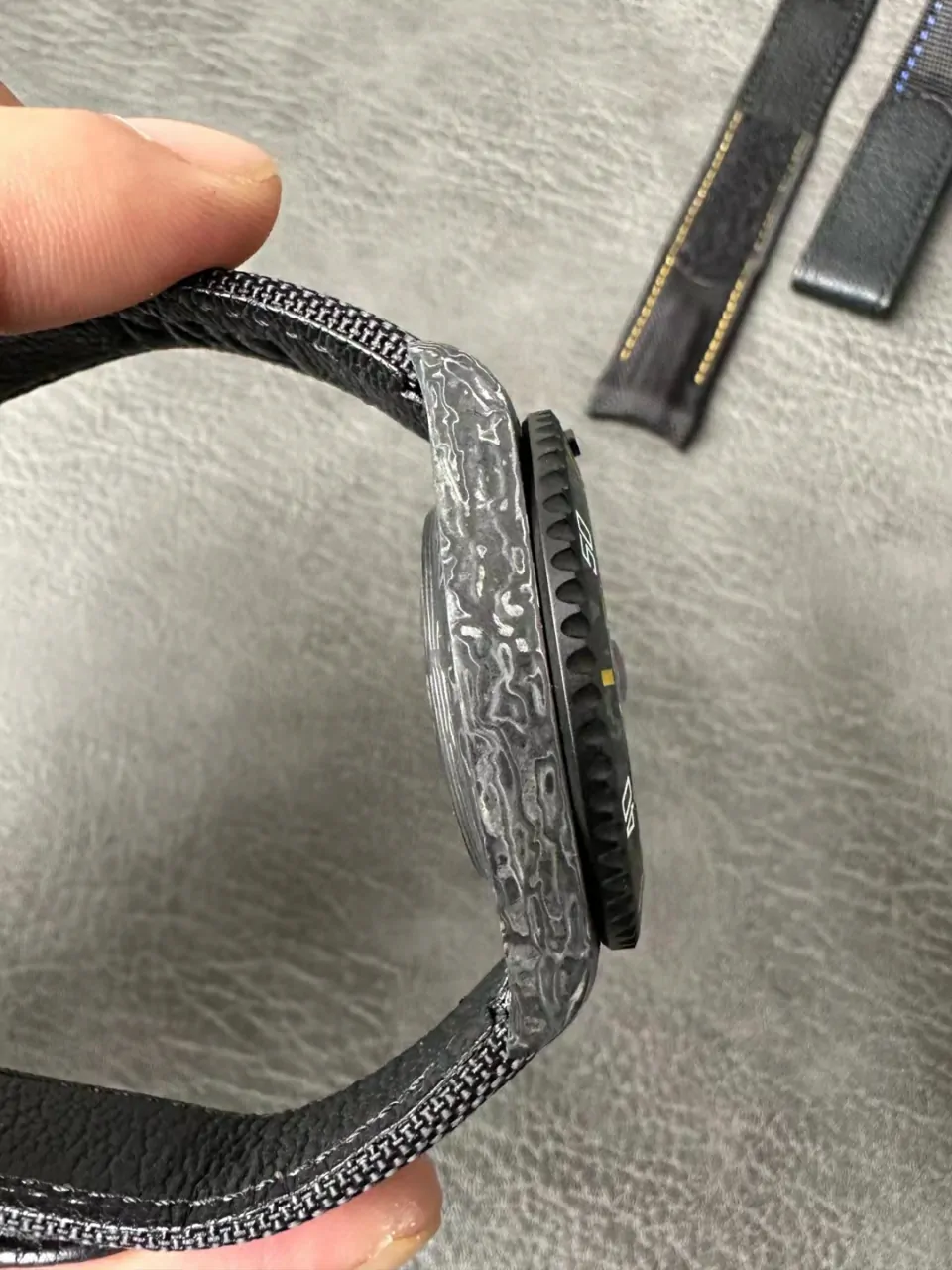 Rolex Submariner VSF Replica Watch — Forged Carbon Dial, Nylon, DiW Carbon Yellow Element, DD3135 - Image 3