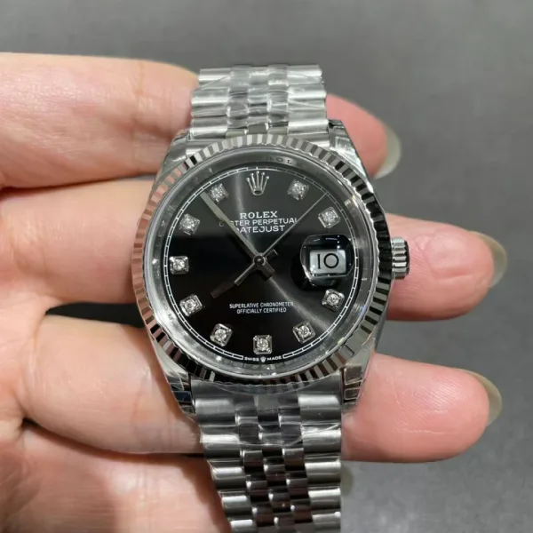 Rolex Datejust 36mm 116234 VSF Replica Watch — Black Diamond Dial, Jubilee, VS3235