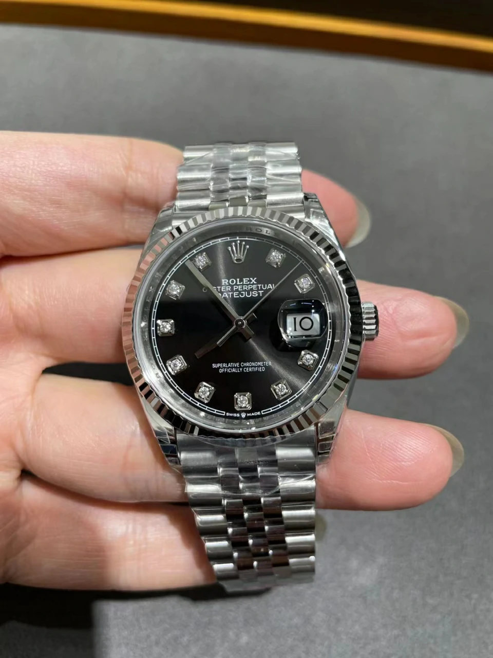 Rolex Datejust 36mm 116234 VSF Replica Watch — Black Diamond Dial, Jubilee, VS3235