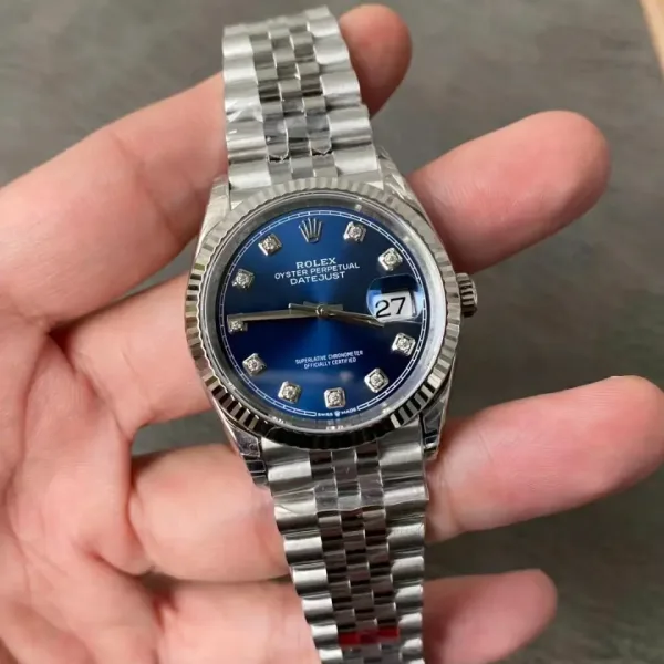 Rolex Datejust 36mm 116234 VSF Replica Watch — Blue Diamond Dial, Jubilee, VS3235