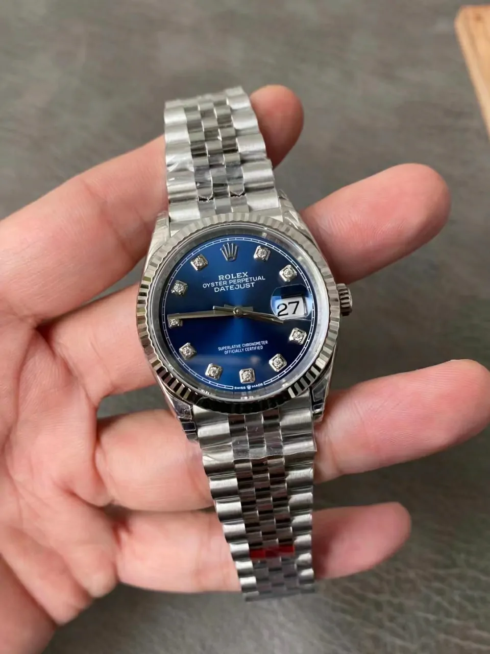 Rolex Datejust 36mm 116234 VSF Replica Watch — Blue Diamond Dial, Jubilee, VS3235