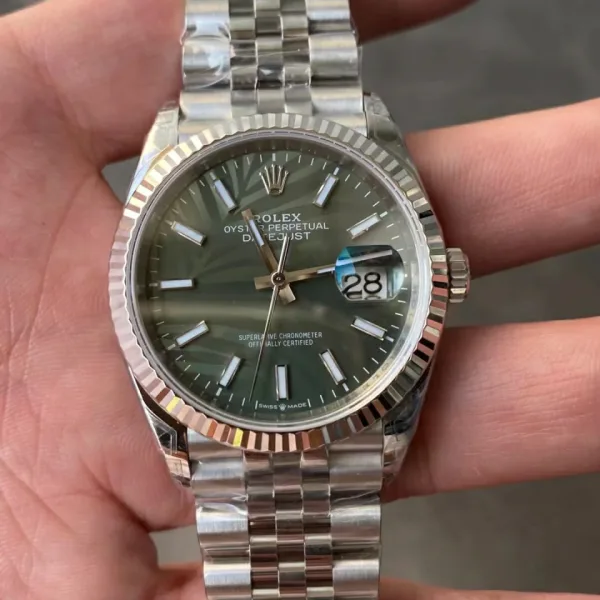 Rolex Datejust 36mm 116234 VSF Replica Watch — Green Palm Dial, Jubilee, VS3235