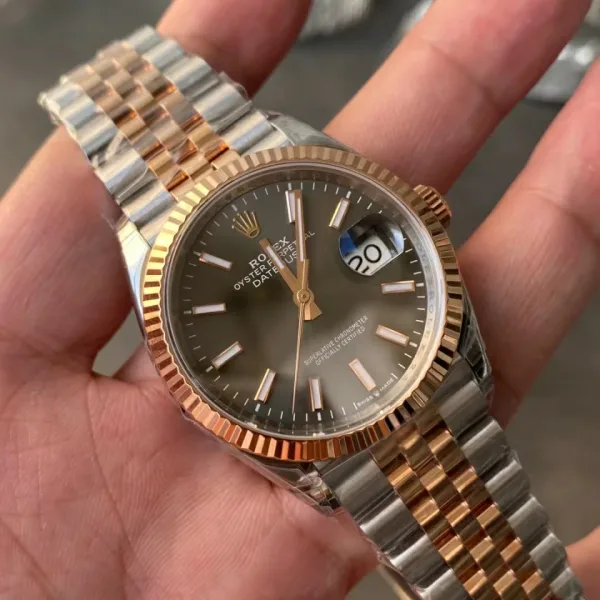 Rolex Datejust 36mm 116231 VSF Replica Watch — Gray Stick Dial, Two-Tone Jubilee, VS3235