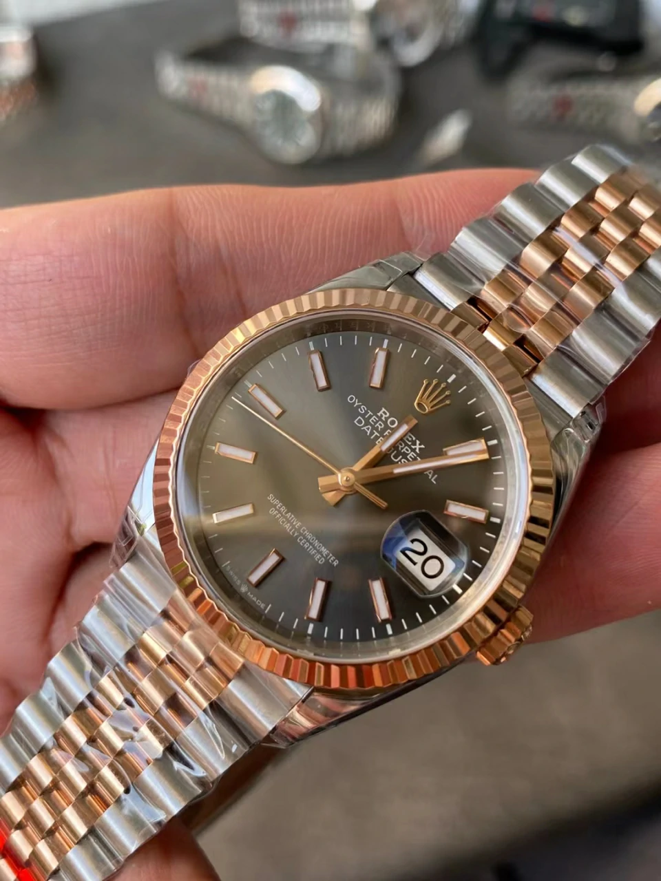 Rolex Datejust 36mm 116231 VSF Replica Watch — Gray Stick Dial, Two-Tone Jubilee, VS3235 - Image 3