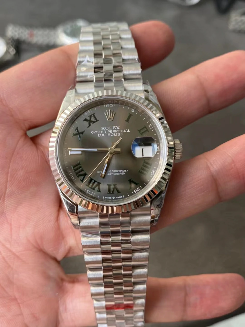 Rolex Datejust 36mm 116234 VSF Replica Watch — Wimbledon Dial, Jubilee, VS3235