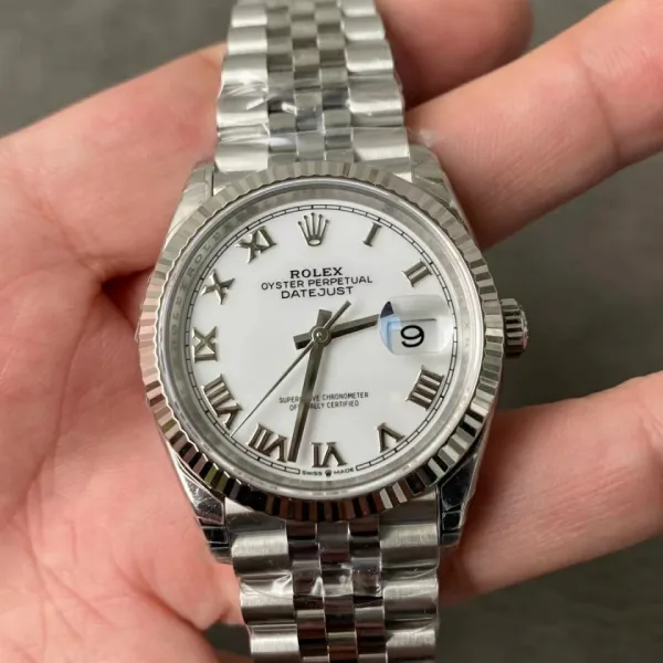 Rolex Datejust 36mm 116234 VSF Replica Watch — White Roman Dial, Jubilee, VS3235
