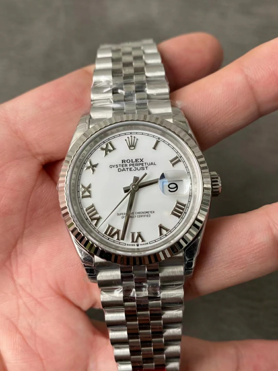 Rolex Datejust 36mm 116234 VSF Replica Watch — White Roman Dial, Jubilee, VS3235