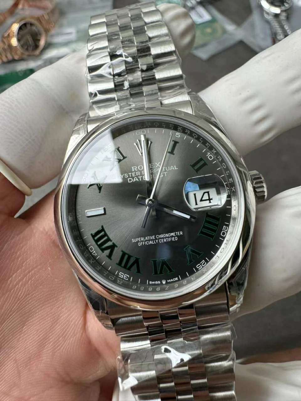 Rolex Datejust 36mm 126200 VSF Replica Watch — Wimbledon Dial, Smooth Bezel, Jubilee, DD3235 - Image 2