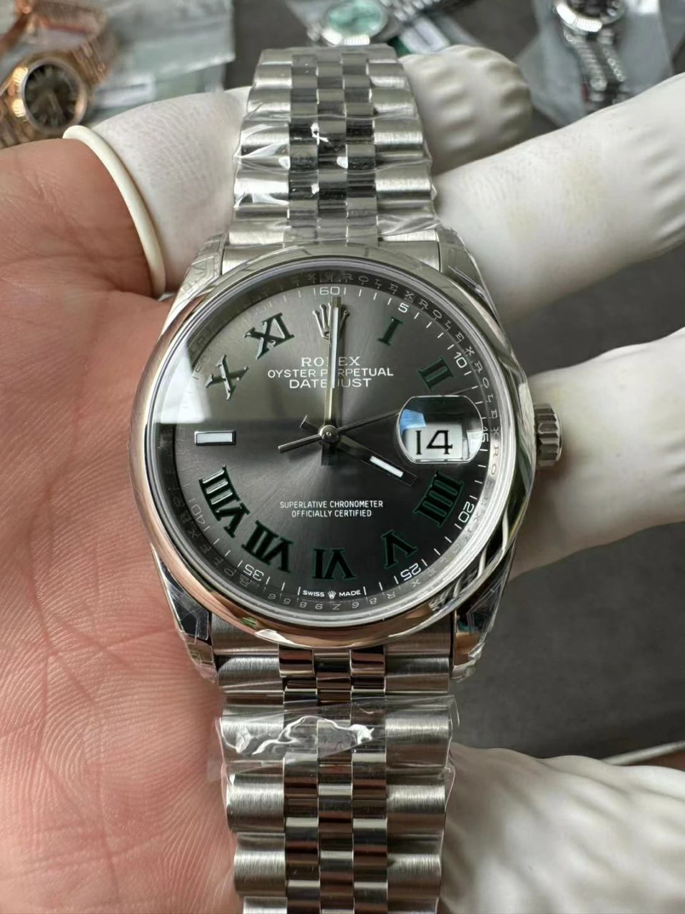 Rolex Datejust 36mm 126200 VSF Replica Watch — Wimbledon Dial, Smooth Bezel, Jubilee, DD3235 - Image 3